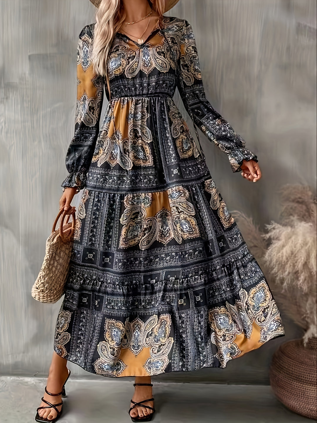 Annelise Vintage Print Dress