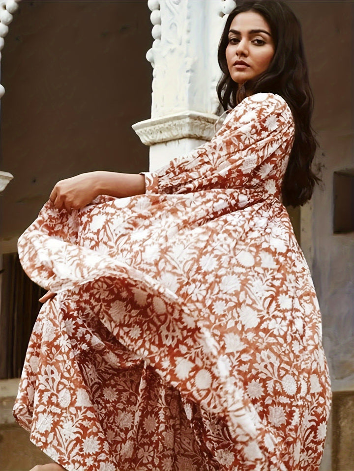 Elowen Floral Tie-Neck Dress