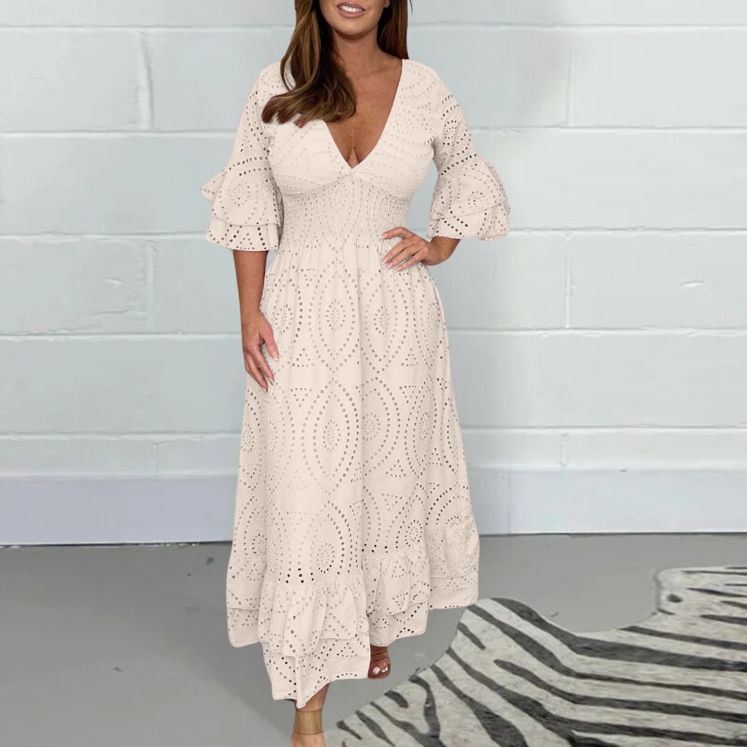 Celeste - Embroidered Midi Dress