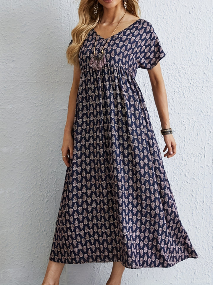 Elara V-Neck Tunic Dress