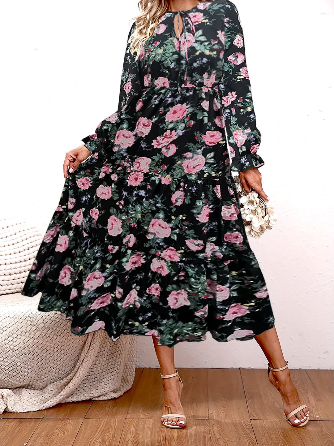 Annelise Vintage Print Dress