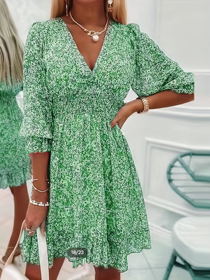 Alina Flutter Sleeve Dress
