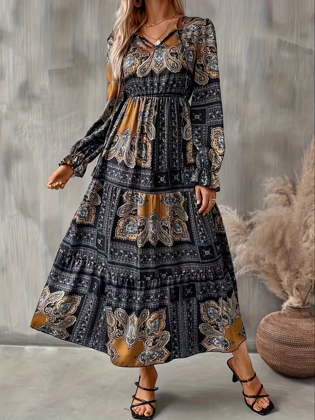Annelise Vintage Print Dress
