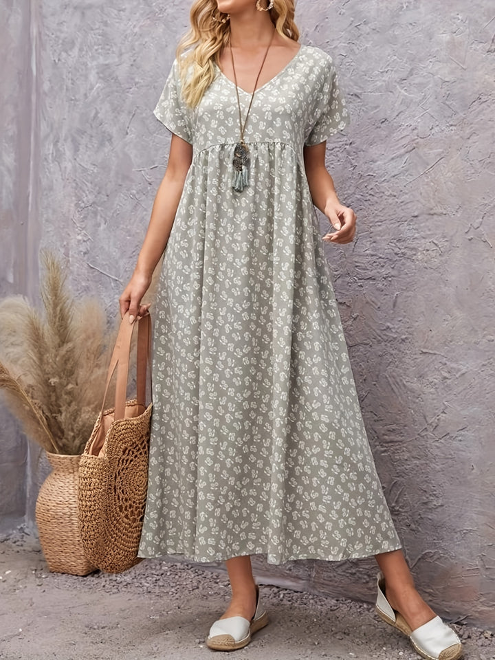 Elara V-Neck Tunic Dress