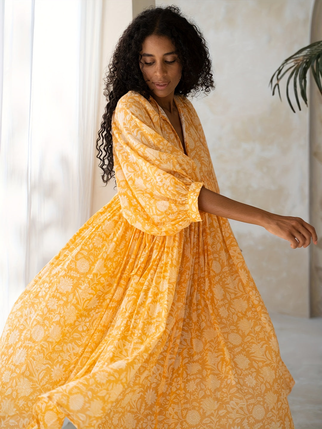Elowen Floral Tie-Neck Dress