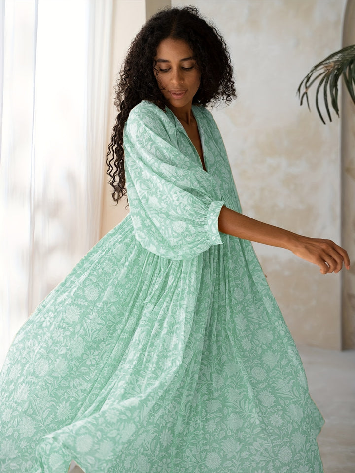 Elowen Floral Tie-Neck Dress