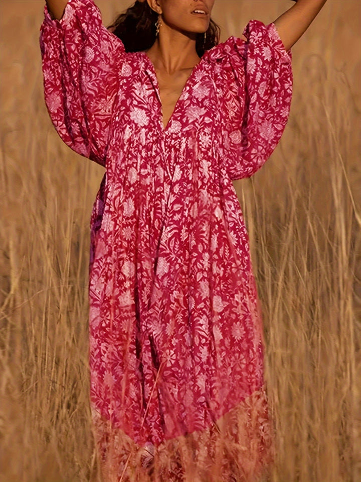 Elowen Floral Tie-Neck Dress