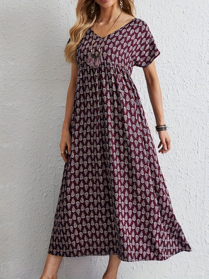 Elara V-Neck Tunic Dress